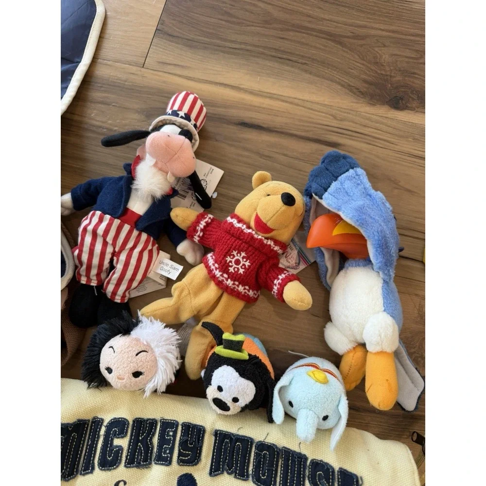 Vintage Disney Bag Plush Lot Mickey Messenger Backpack Goofy Parks Y2K - Picture 6 of 16